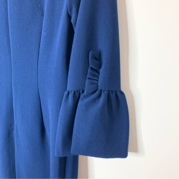 Club Monaco Archibelle Shift Dress Navy Blue Crepe 3/4 Length Sleeve Size 00 - Picture 7 of 16